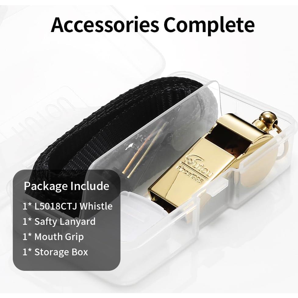 Silbato de Latón L5018CTJ Dorado con Cordón - 128dB