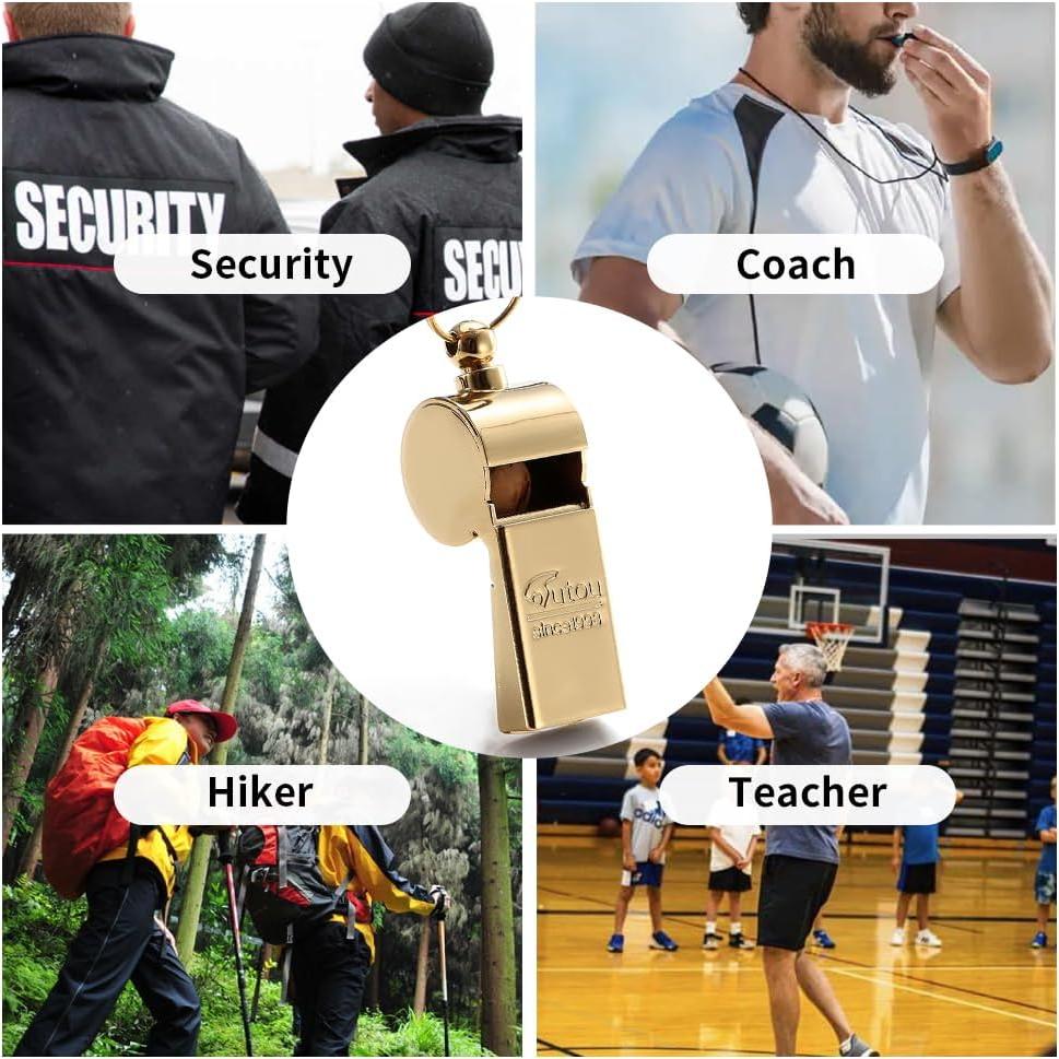 Silbato de Latón L5018CTJ Dorado con Cordón - 128dB