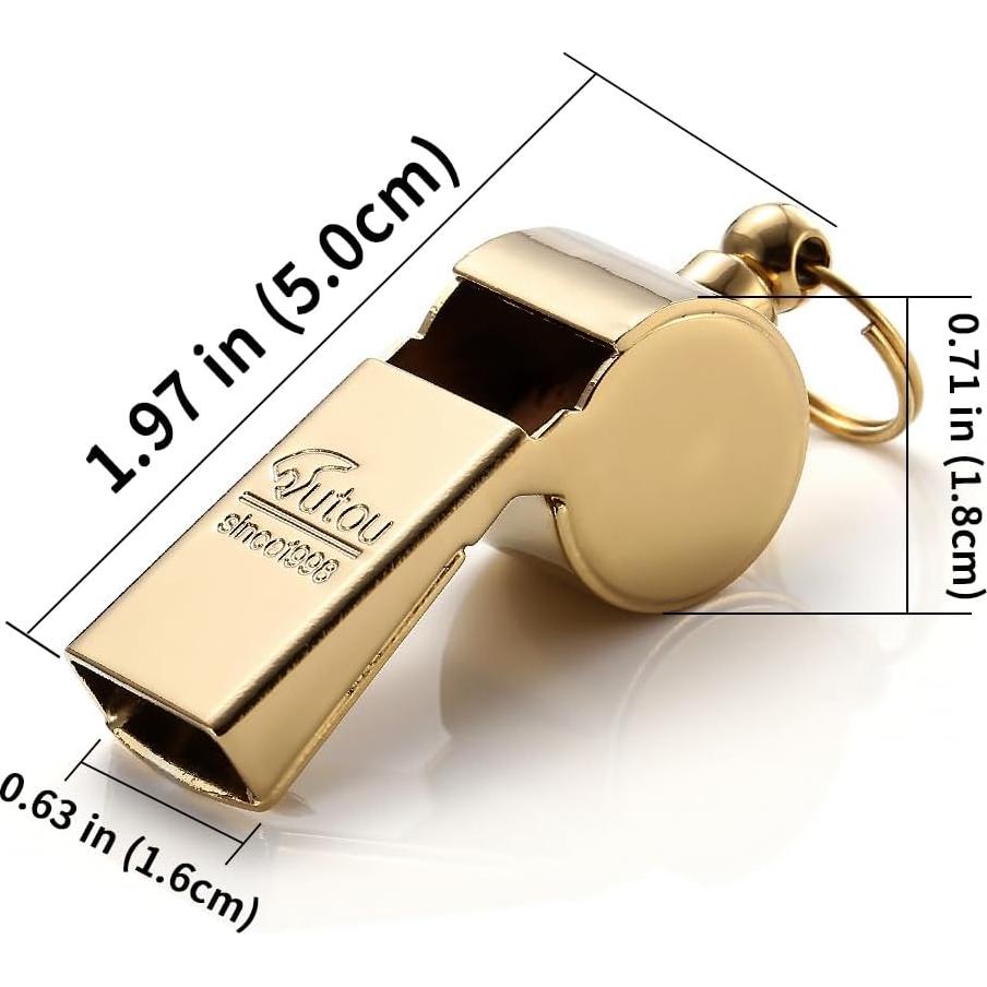 Silbato de Latón L5018CTJ Dorado con Cordón - 128dB