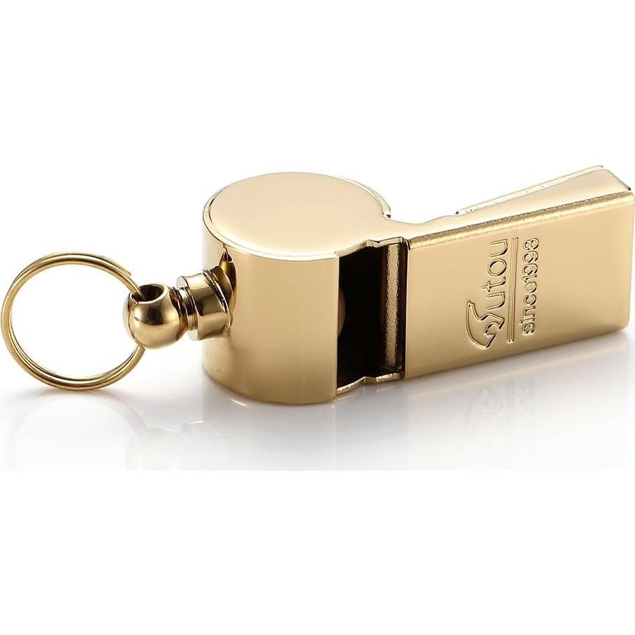 Silbato de Latón L5018CTJ Dorado con Cordón - 128dB