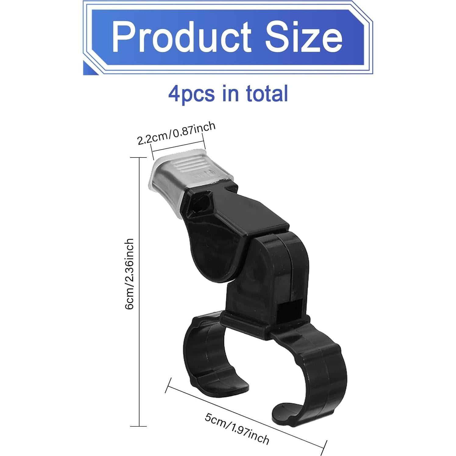 Silbato de agarre para dedos Beinkmake - 4 unidades, negro