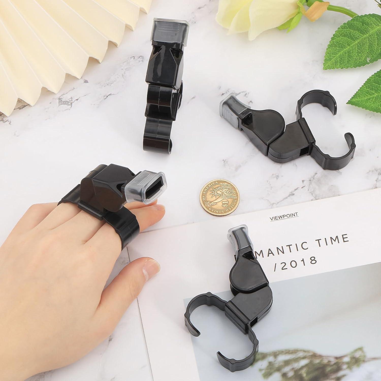 Silbato de agarre para dedos Beinkmake - 4 unidades, negro