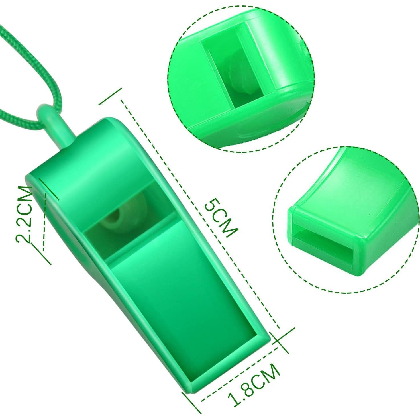 Silbatos de Plástico Arbootjin - Paquete de 4 Colores con Cordón