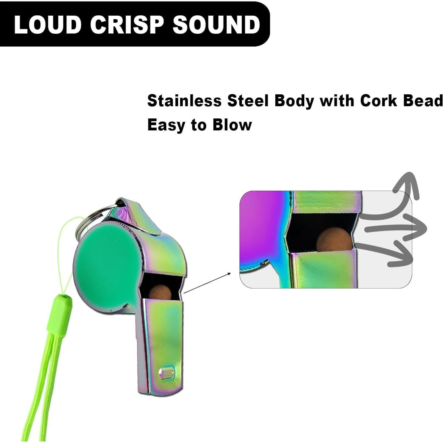 2 Silbatos Coloridos Genérico con Cordones y Bolsas