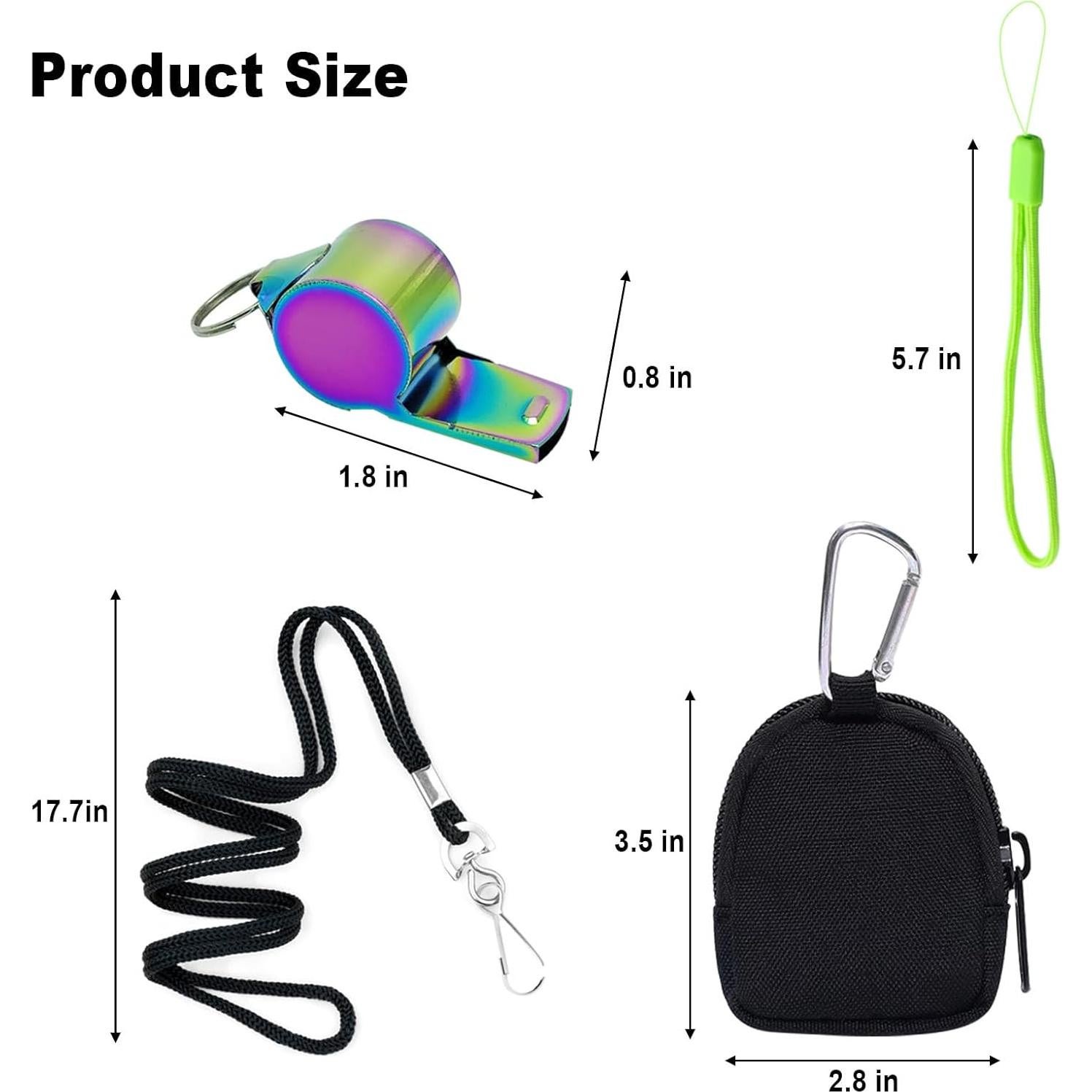 2 Silbatos Coloridos Genérico con Cordones y Bolsas