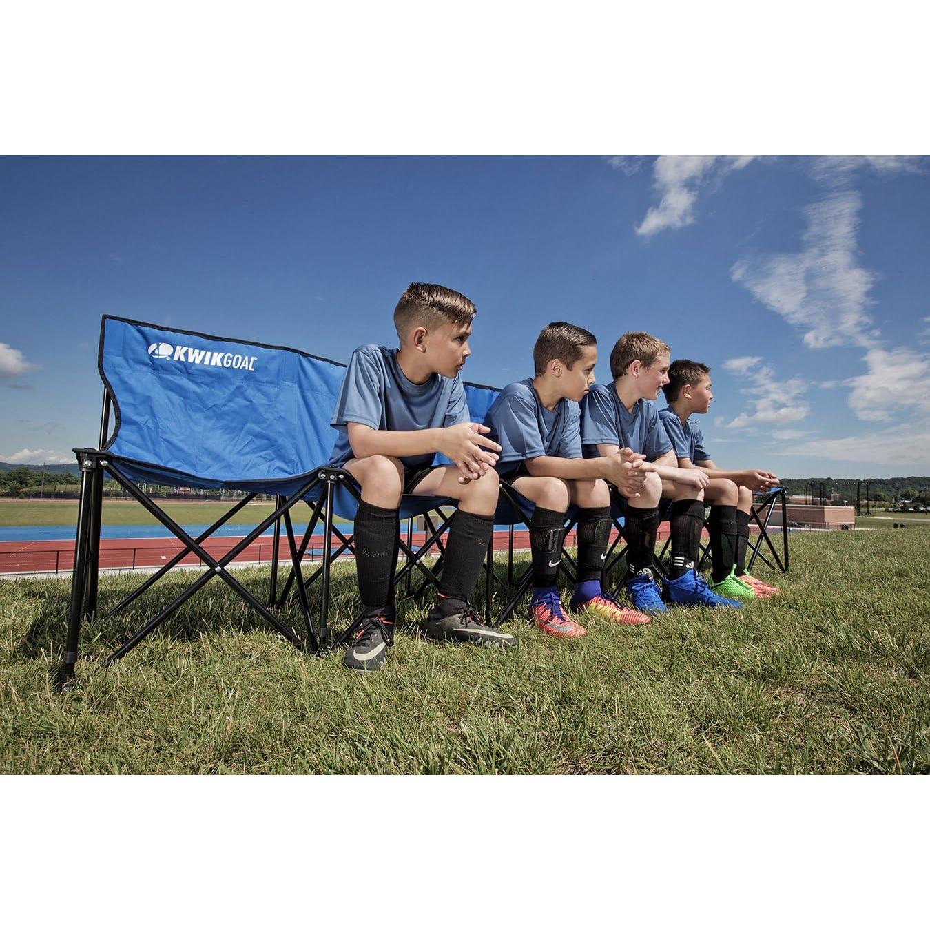 Banco Kwik Goal de 6 Asientos Azul - Acero Colapsable