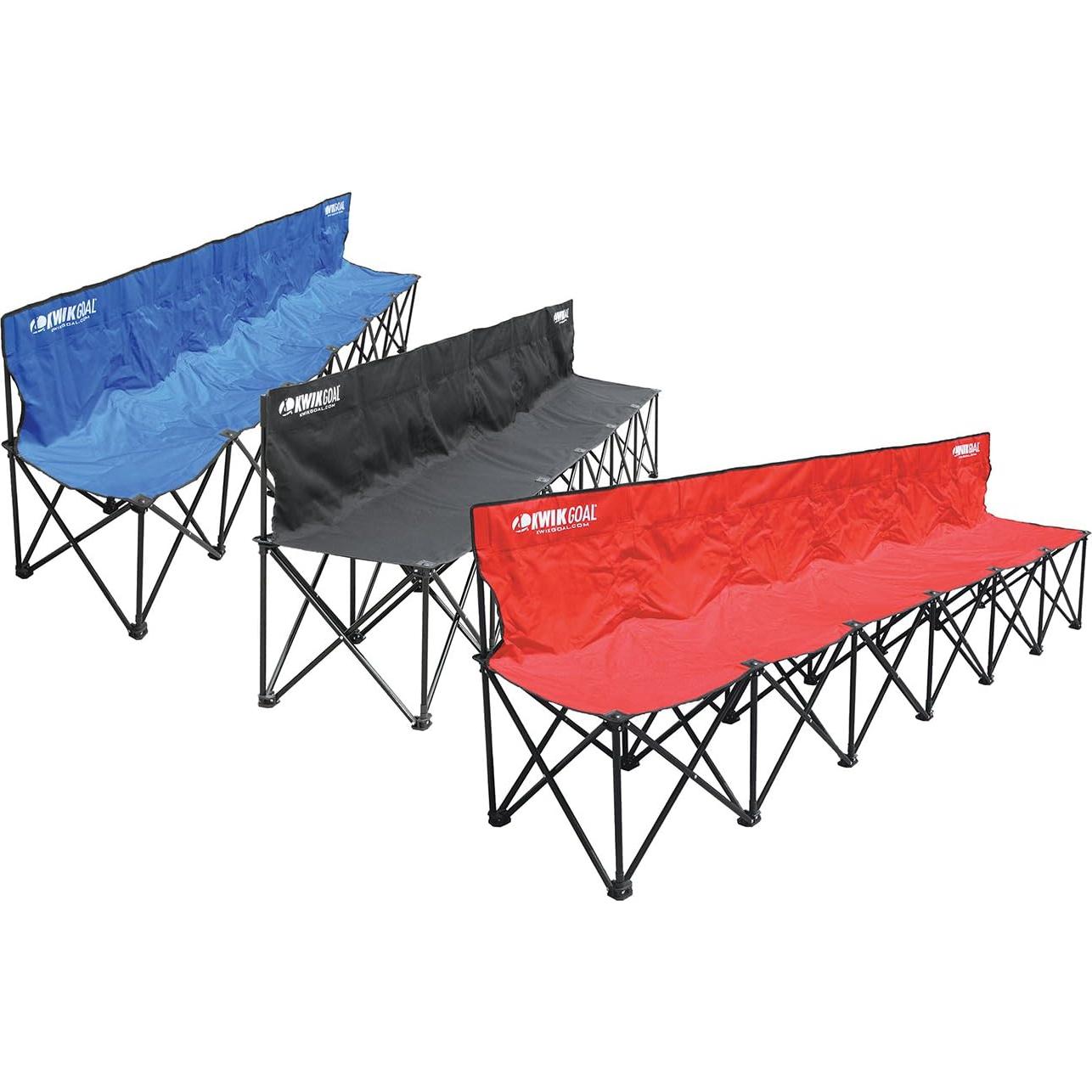 Banco Kwik Goal de 6 Asientos Azul - Acero Colapsable