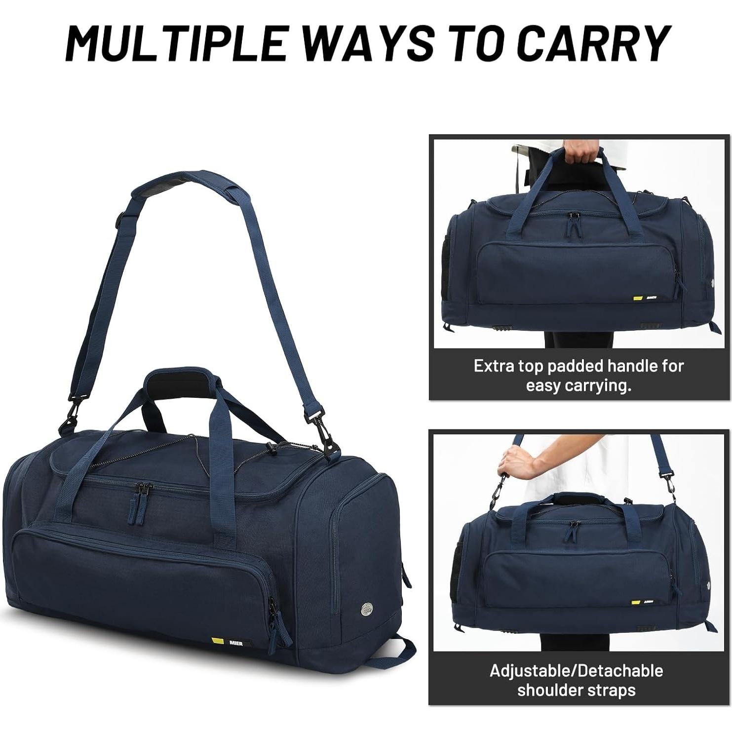 Bolsa de Gimnasio MIER 60L Azul con Compartimento para Zapatos