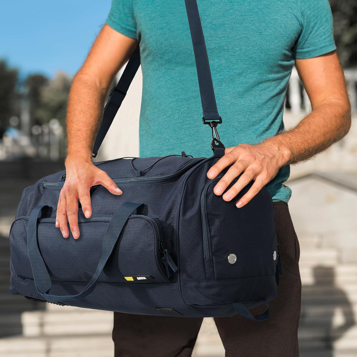 Bolsa de Gimnasio MIER 60L Azul con Compartimento para Zapatos