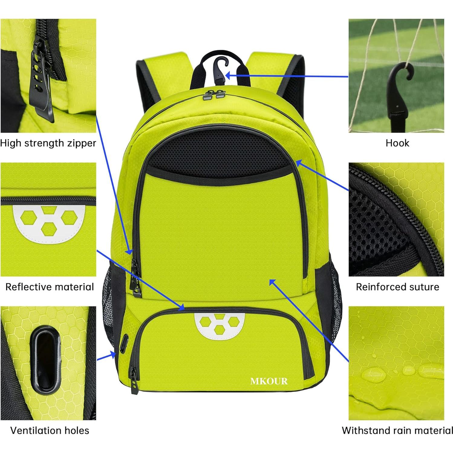 Mochila Deportiva Mkour Zqb Verde Primavera con Compartimentos