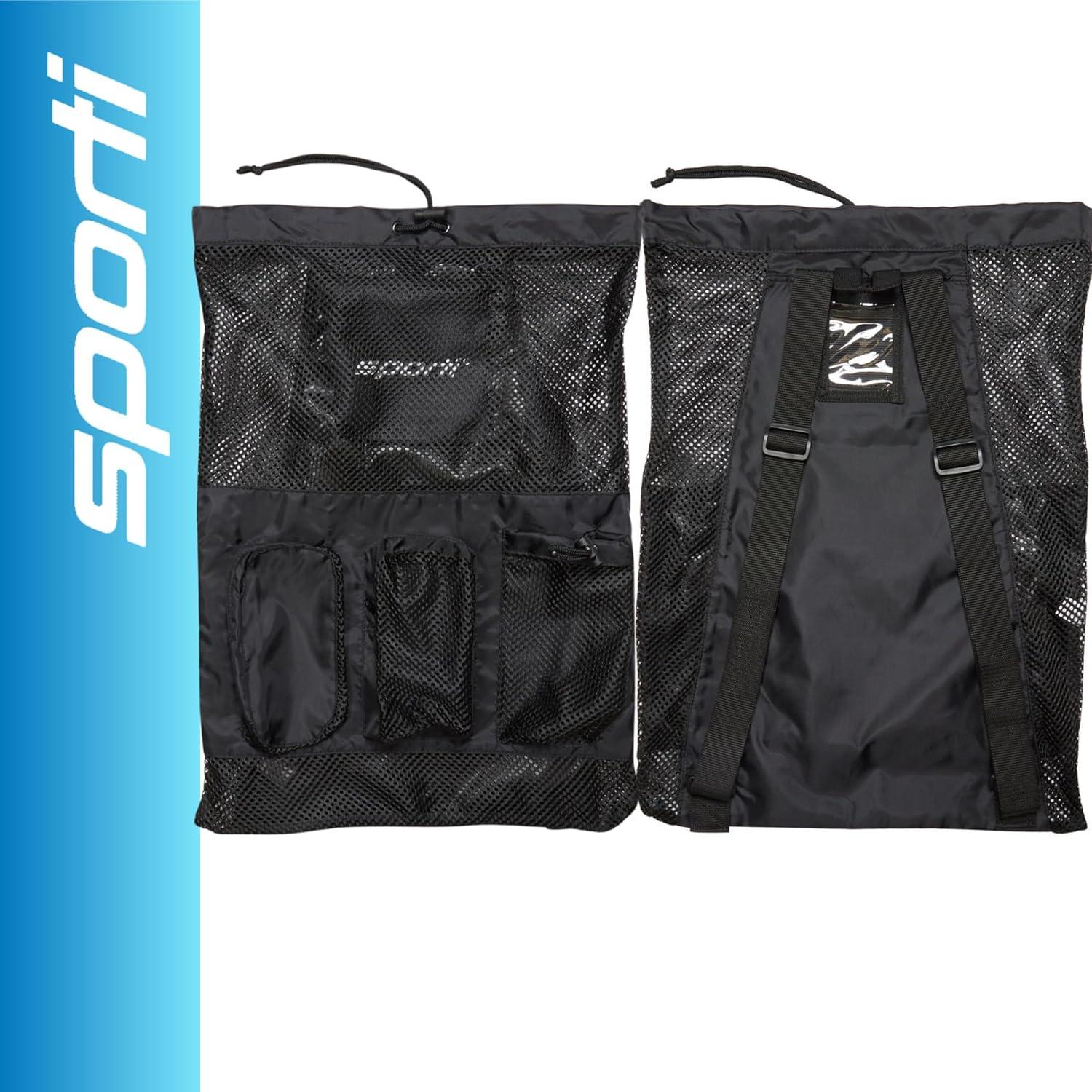 Mochila de Malla Sporti para Natación 63.5x45.7cm Negra