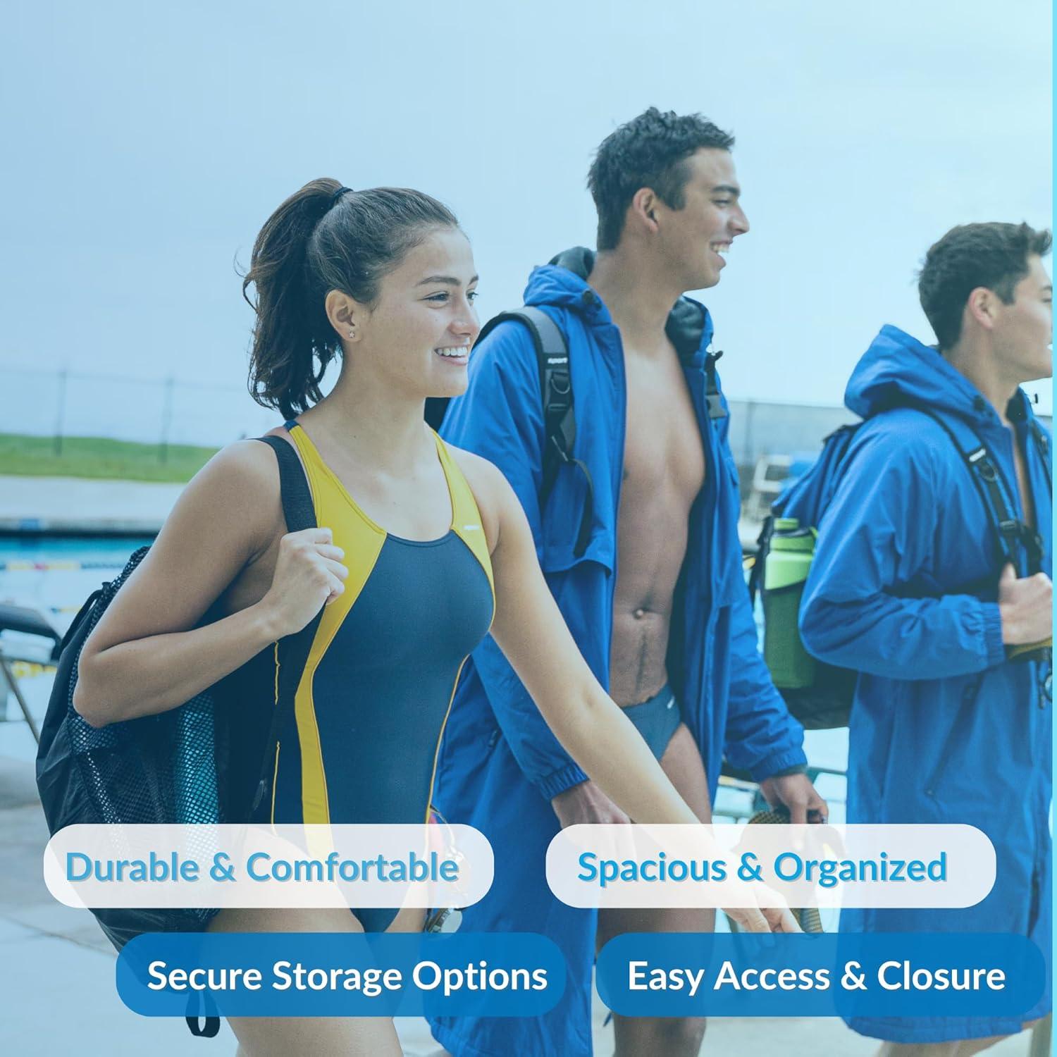 Mochila de Malla Sporti para Natación 63.5x45.7cm Negra