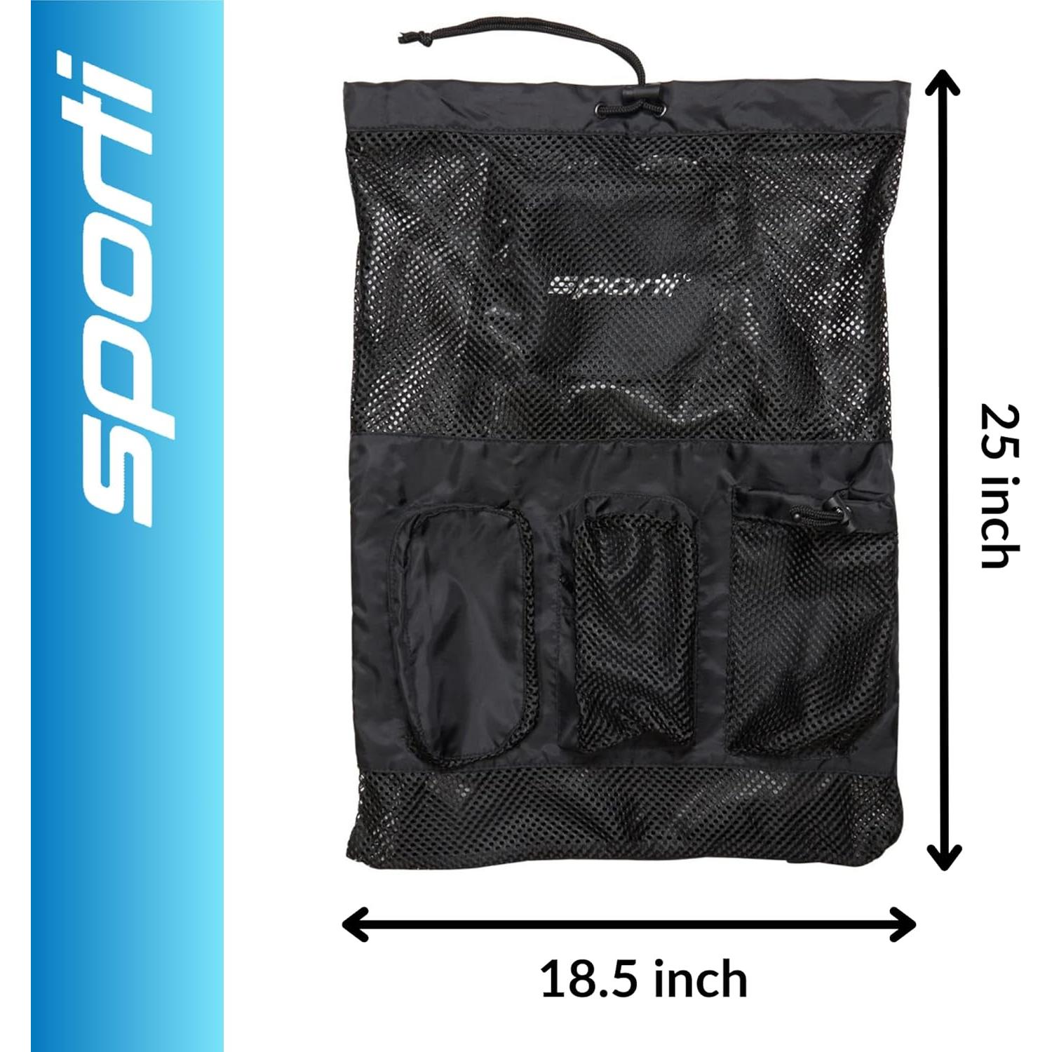 Mochila de Malla Sporti para Natación 63.5x45.7cm Negra