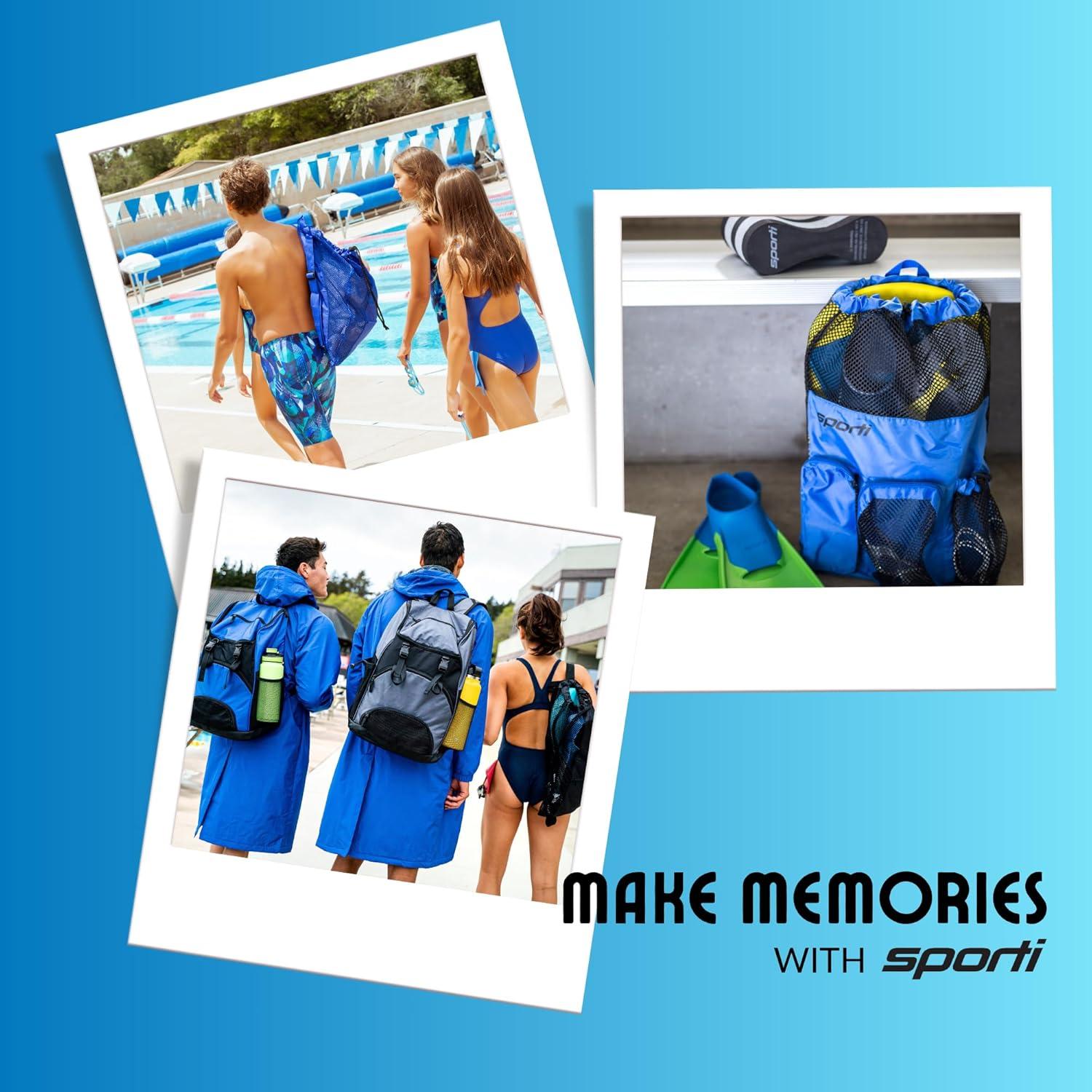 Mochila de Malla Sporti para Natación 63.5x45.7cm Negra