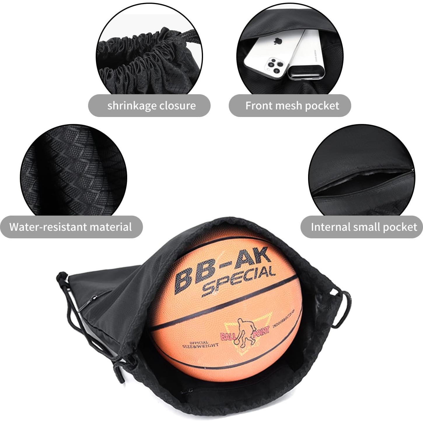 Mochila de Cuerda Impermeable VIZZTY Unisex Negra 12L