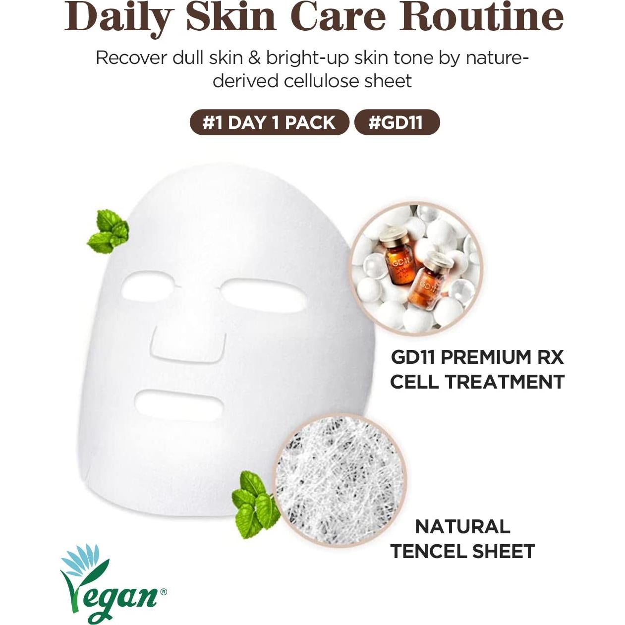 Máscara Facial GD11 Premium RX | Antienvejecimiento 6 Hojas