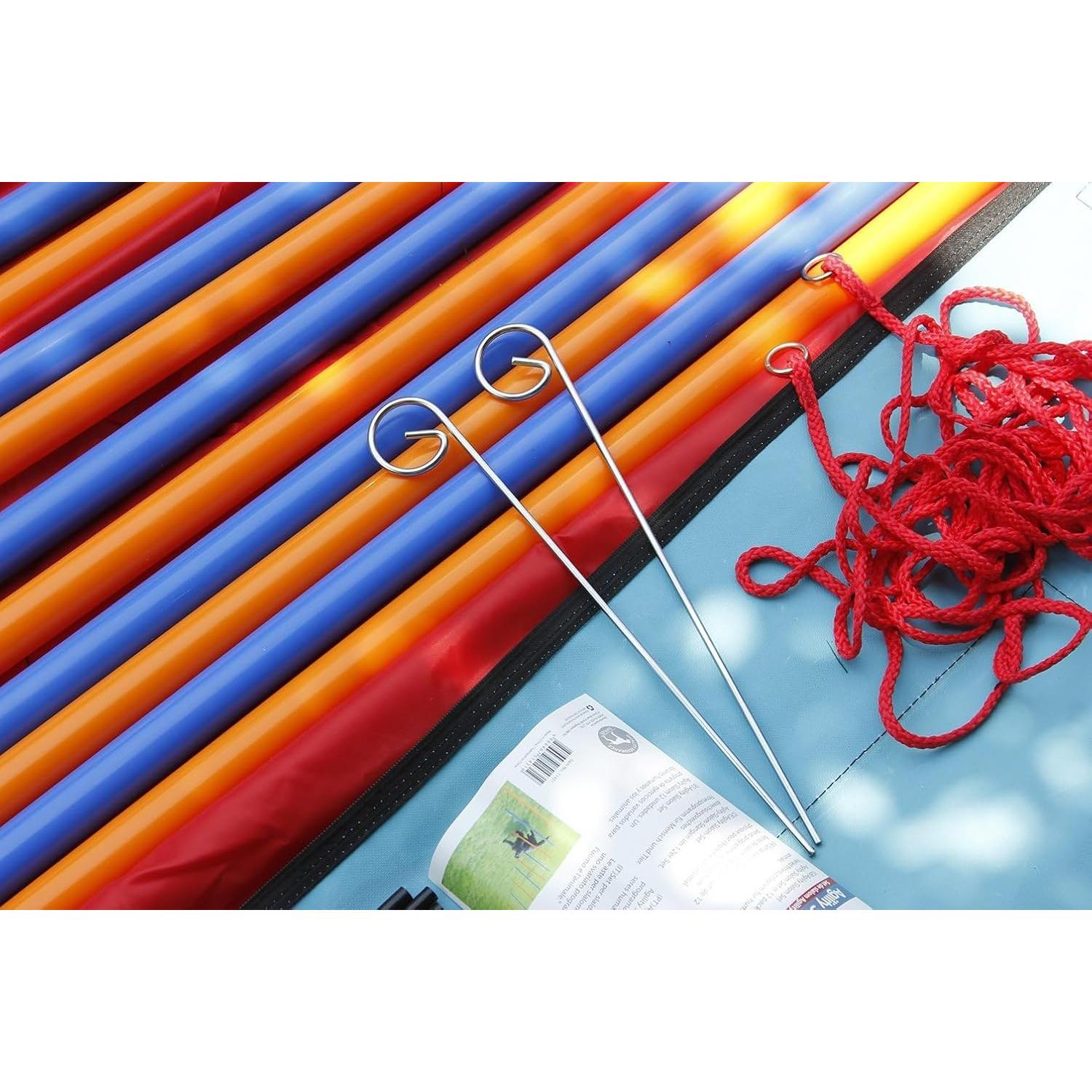 Conjunto de Entrenamiento de Agilidad para Perros PAWISE 12 Postes