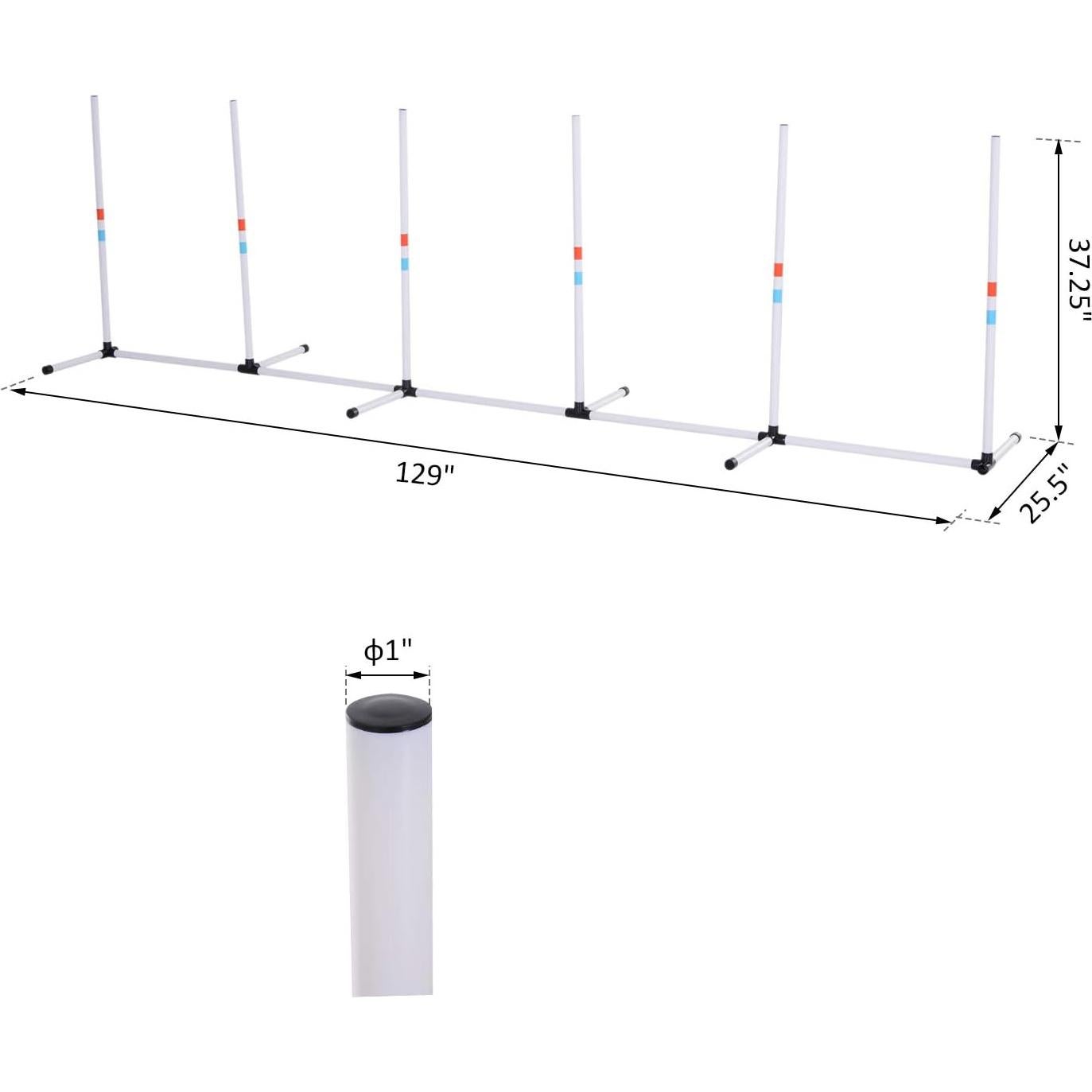 Conjunto de Obstáculos de Agilidad PawHut para Perros Ajustable