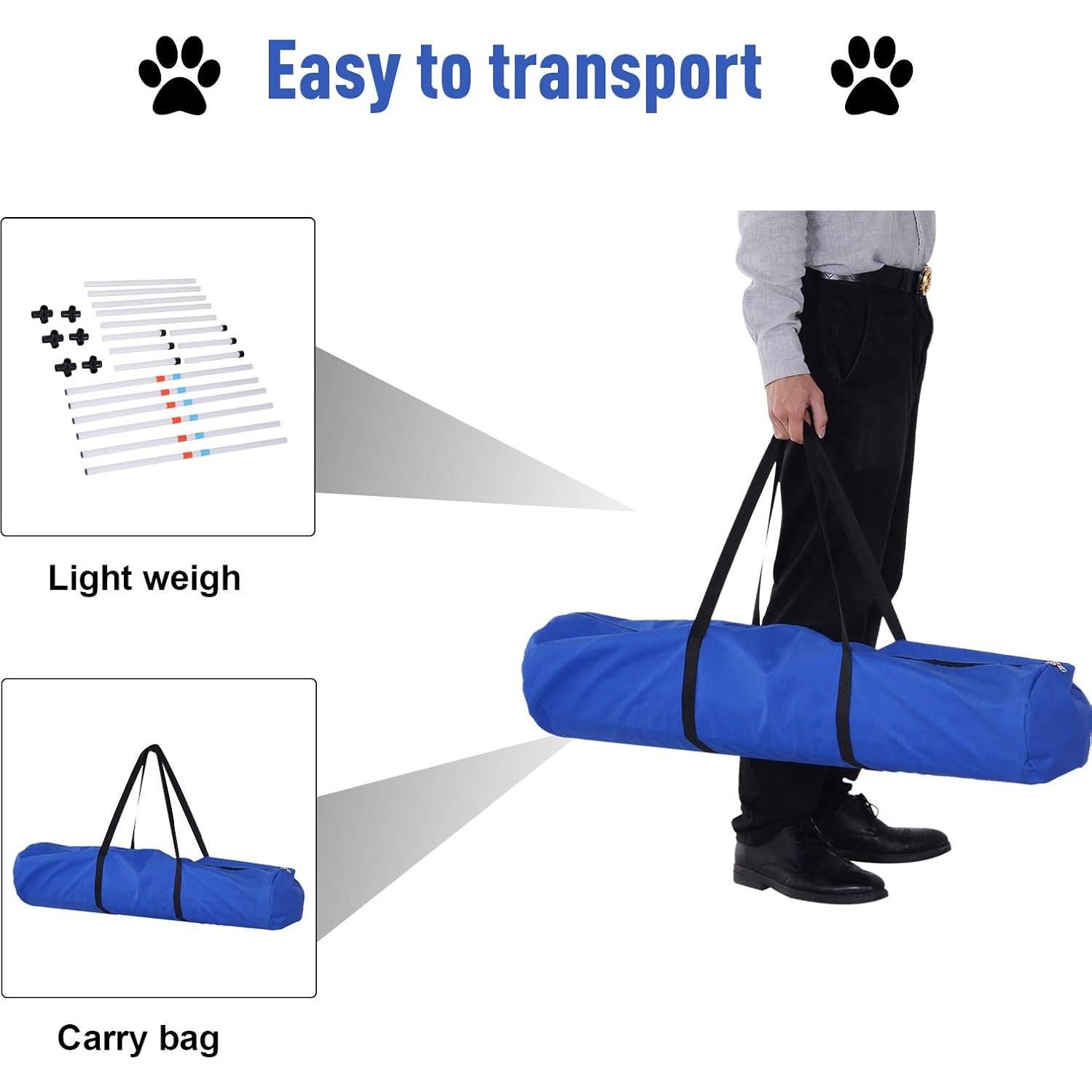 Conjunto de Obstáculos de Agilidad PawHut para Perros Ajustable