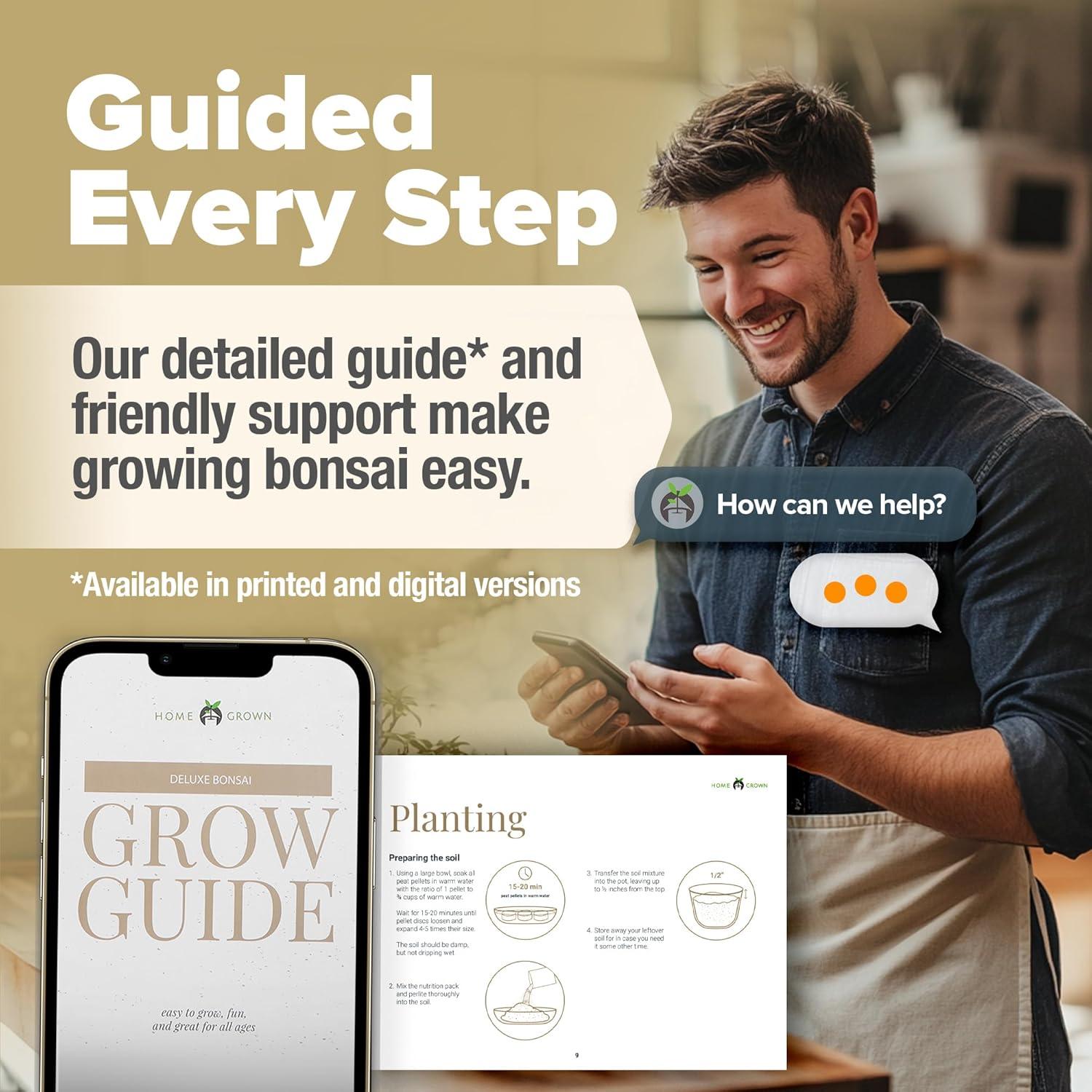 Kit Bonsai Home Grown - Cultiva 4 Especies en Casa