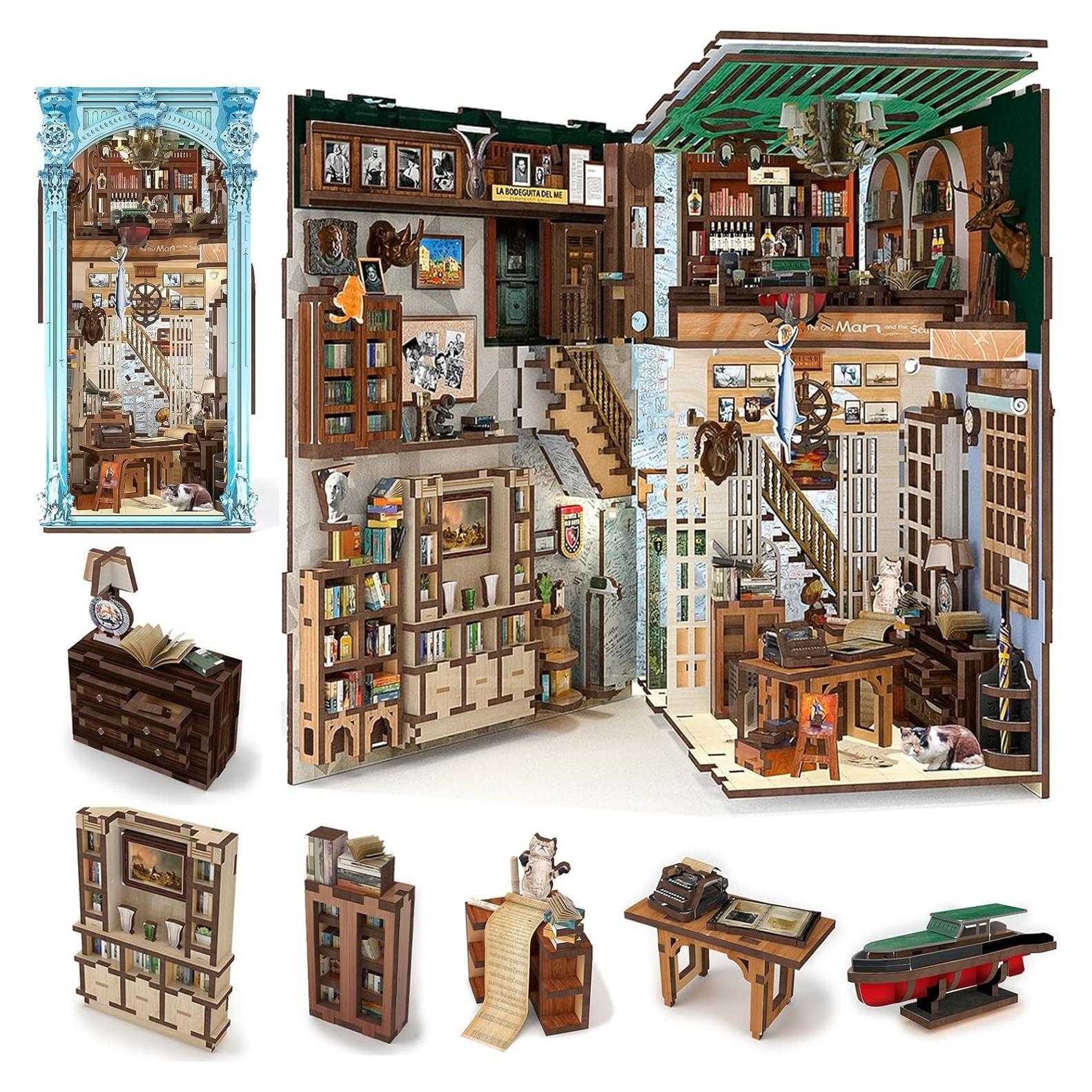 Kit Rincón de Libros MiniCity Casa de Hemingway 3D LED