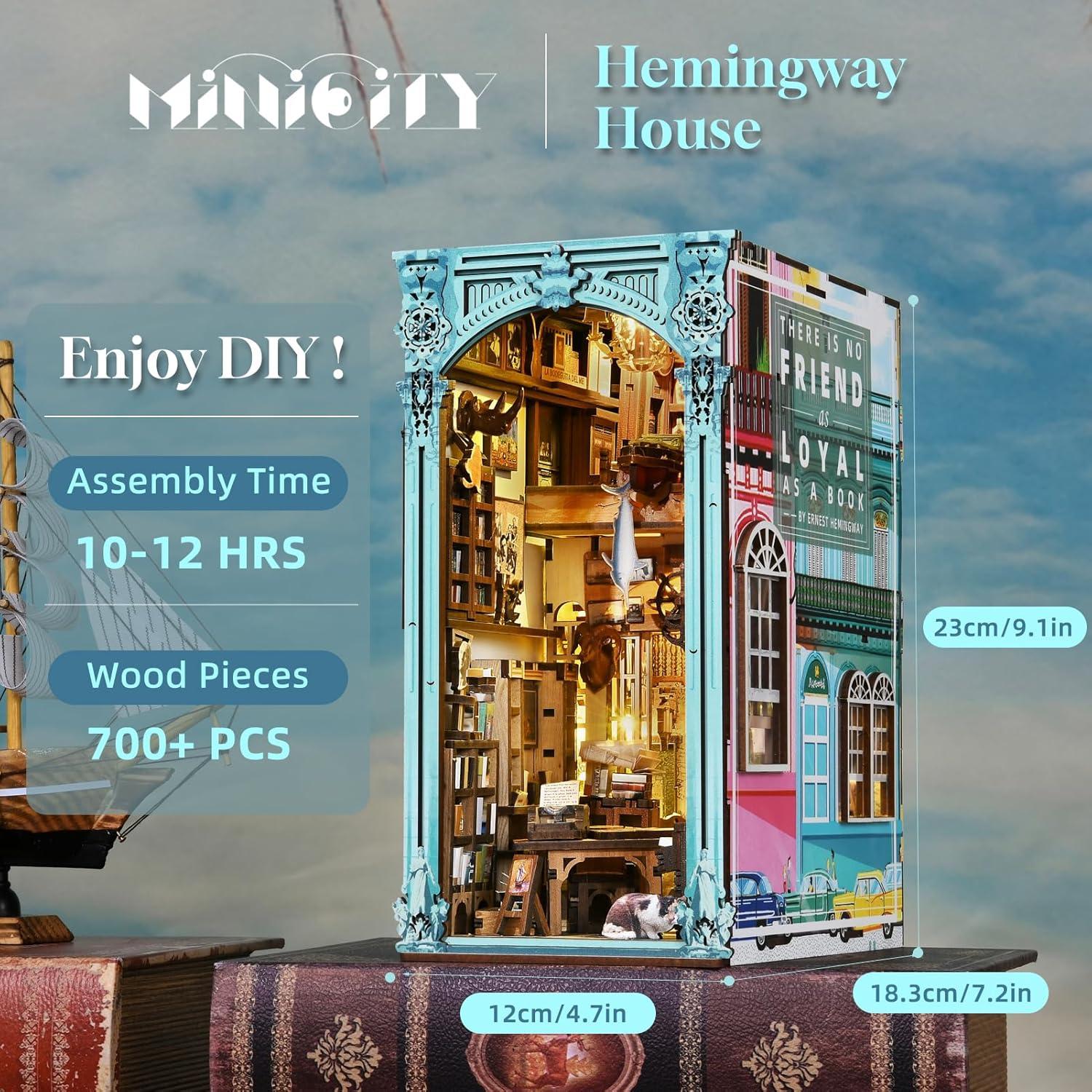 Kit Rincón de Libros MiniCity Casa de Hemingway 3D LED