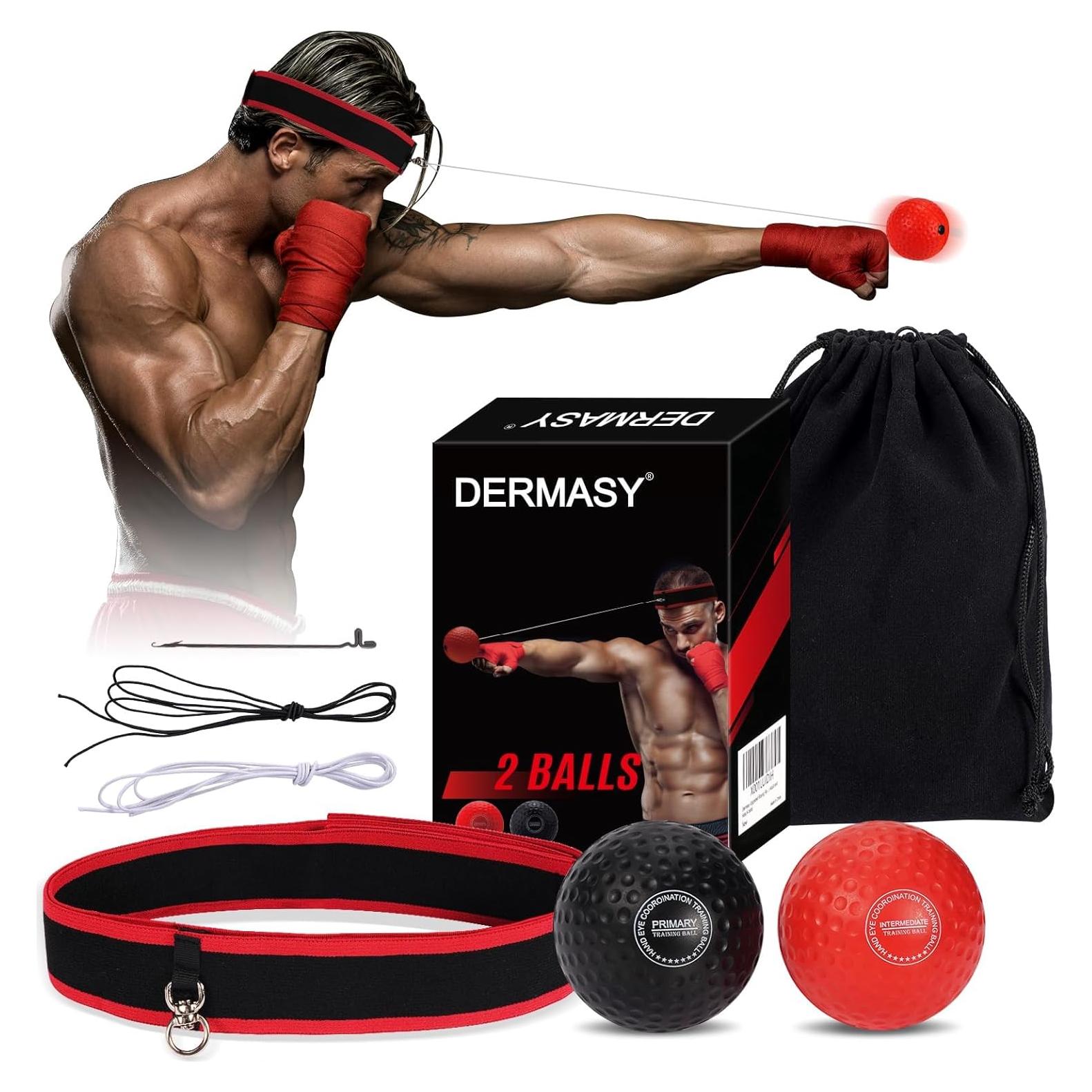 Bola de Reflexión Dermasy 13 cm Entrenamiento Boxeo 2 Bolas