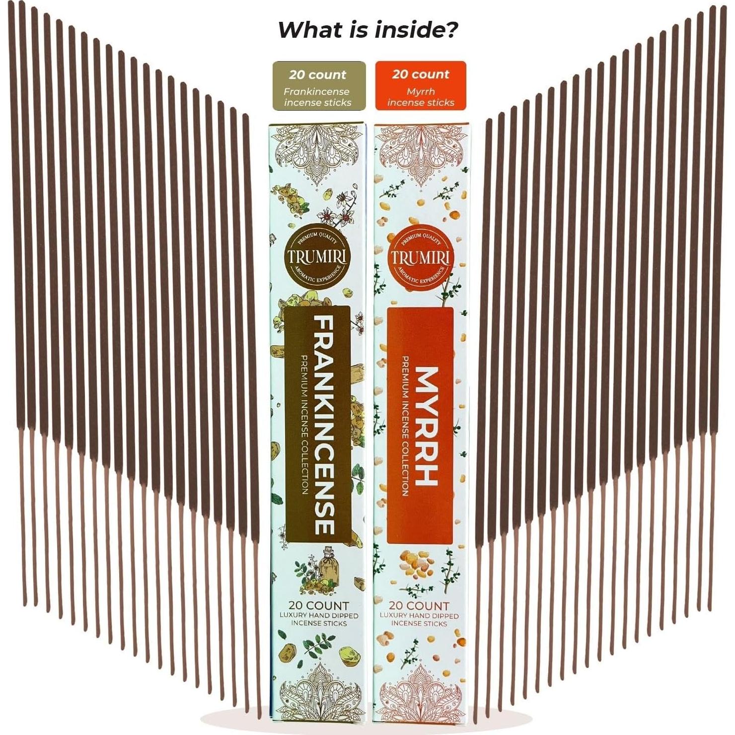 Varitas de Incienso TRUMIRI - 40 Piezas Incienso y Mirra