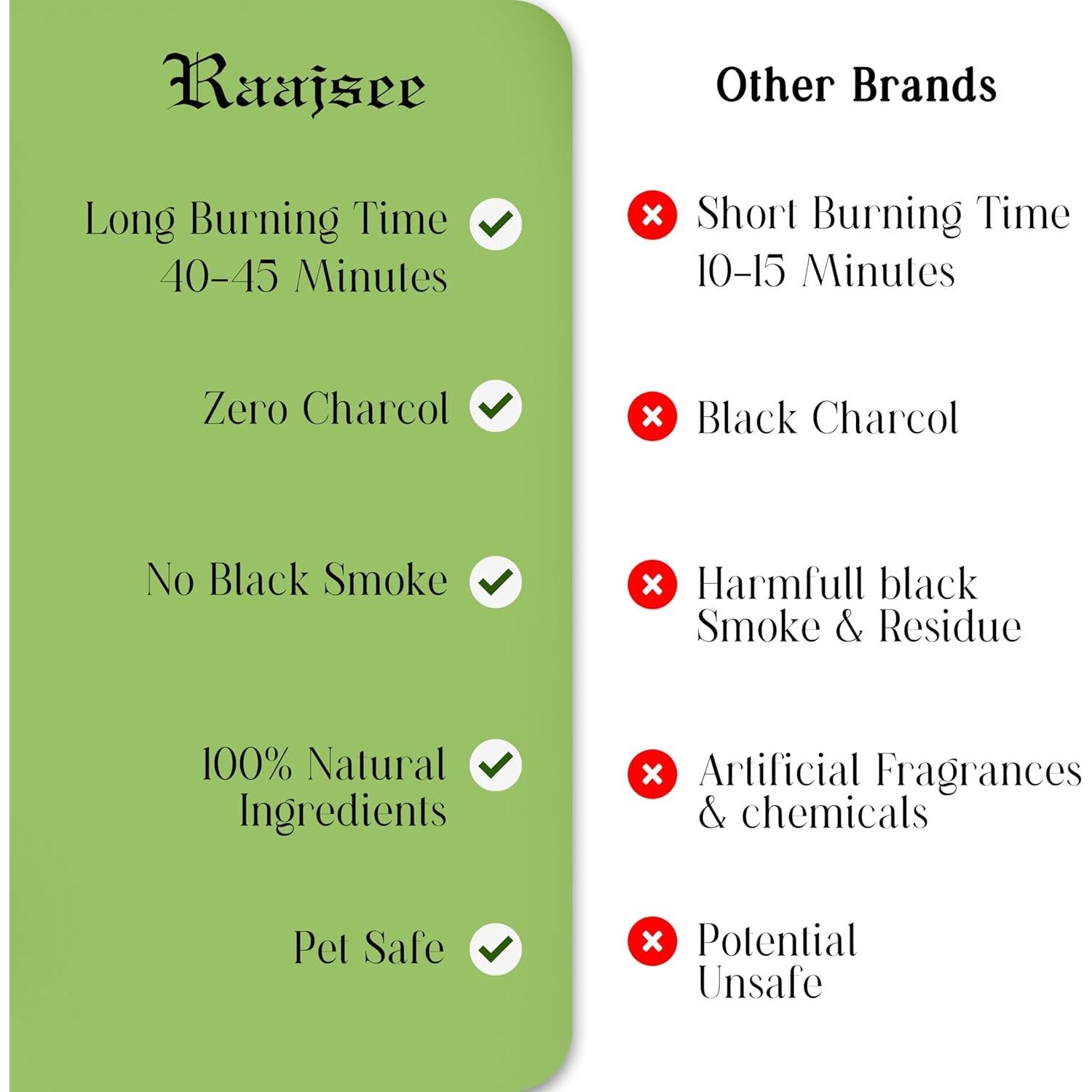 Varitas de Incienso Natural Raajsee - 120 Varitas Orgánicas