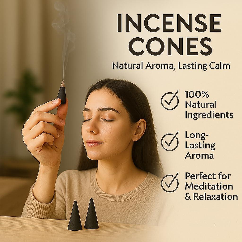 Conos de Incienso Yajna 100% Natural - Incienso y Mirra - 20 Unidades