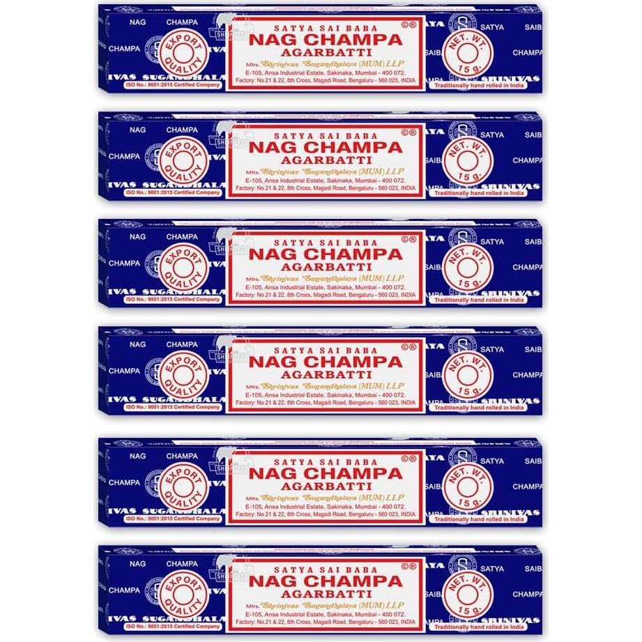 Paquete de 12 varitas de incienso Satya Nag Champa 15g