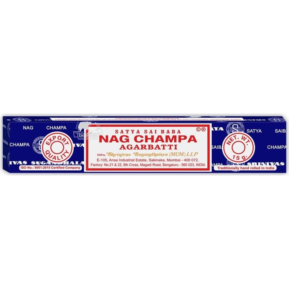 Paquete de 12 varitas de incienso Satya Nag Champa 15g