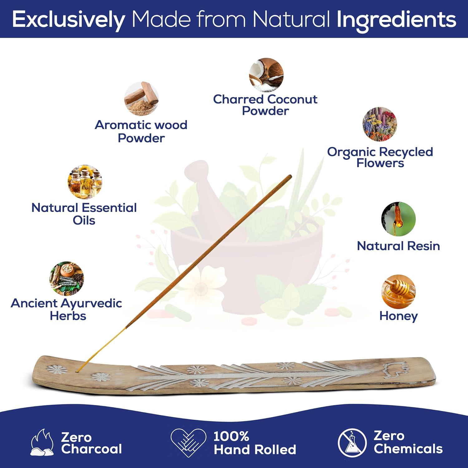 Incienso Natural Satya Nagchampa 500 g con Soporte Raajsee