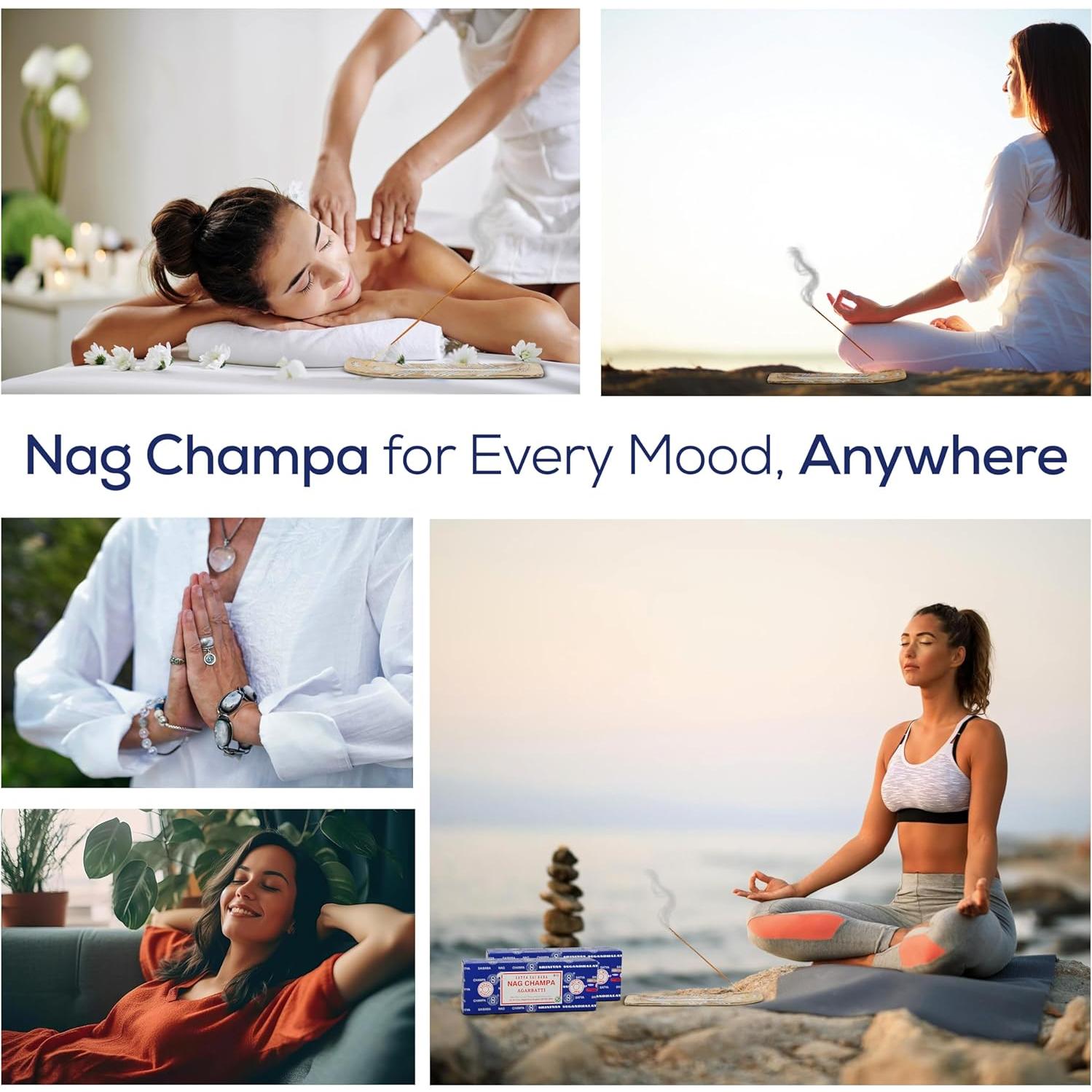 Incienso Natural Satya Nagchampa 500 g con Soporte Raajsee