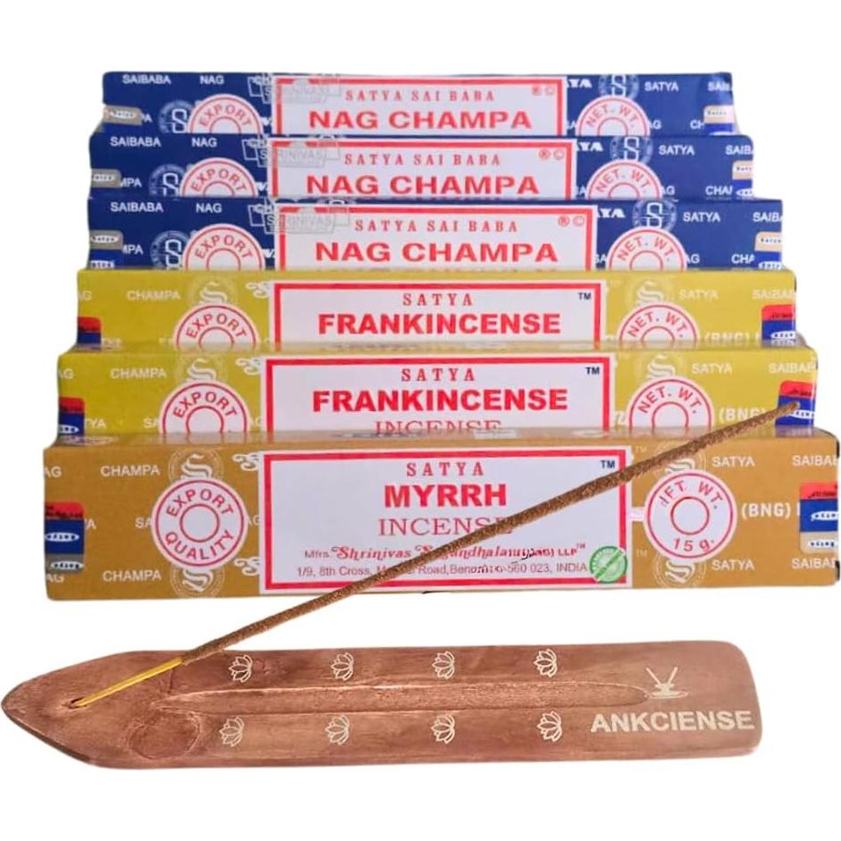 Incienso Satya Nag Champa y Mirra - Paquete de 90 Varillas