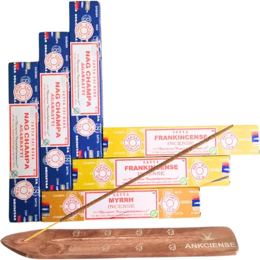 Incienso Satya Nag Champa y Mirra - Paquete de 90 Varillas