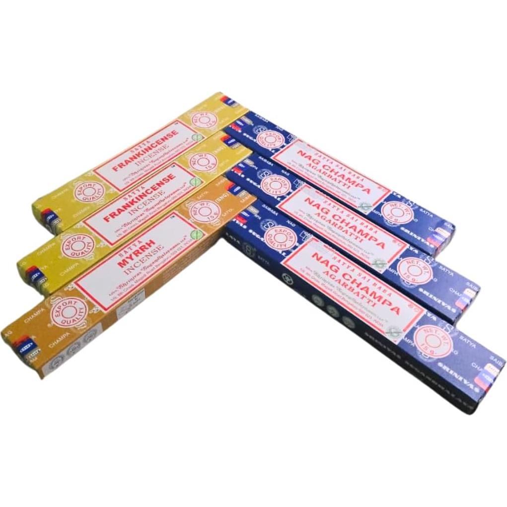 Incienso Satya Nag Champa y Mirra - Paquete de 90 Varillas