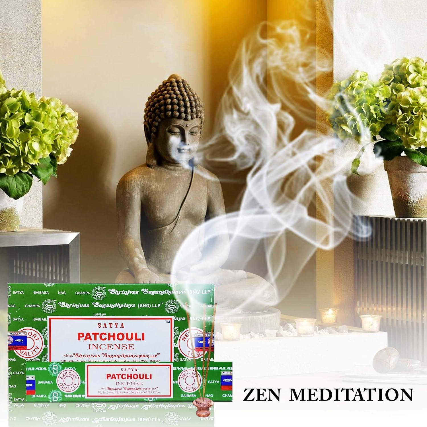 Incienso Satya Nag Champa Pachuli 12 Unidades 15g