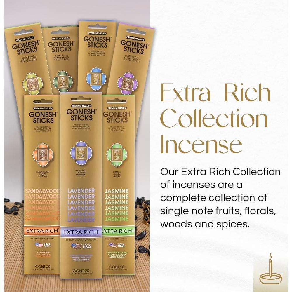 Incienso Gonesh Nag Champa - 80 Varitas de Carbón 25.4 cm