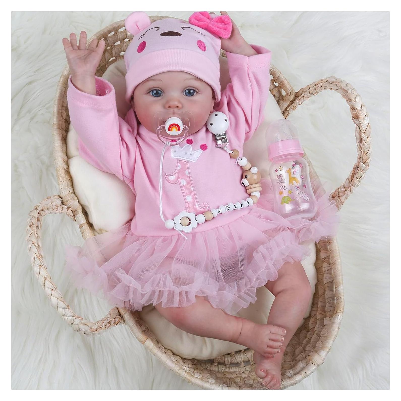 Muñeca Reborn Realista CHAREX Lucy 55.88 cm con Accesorios