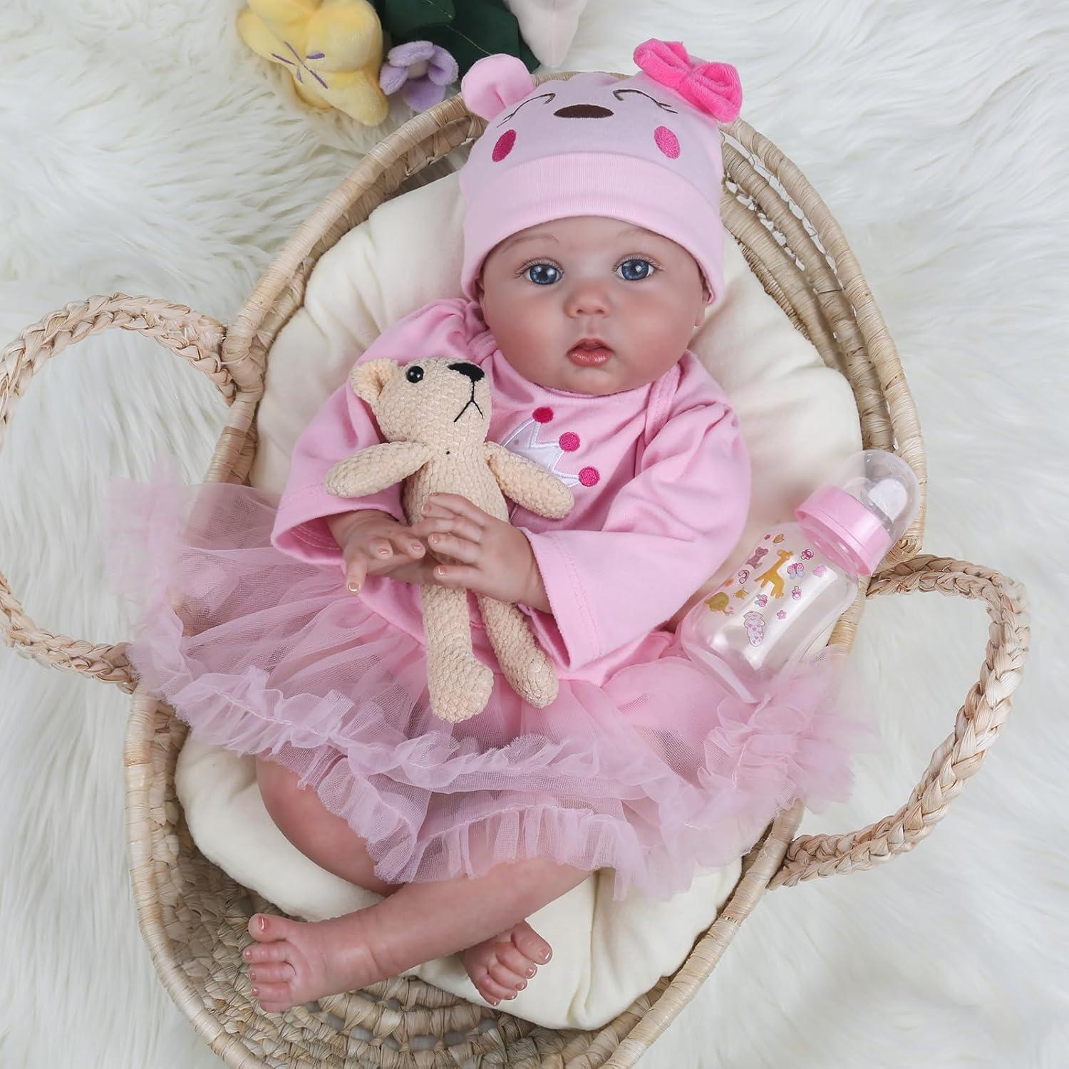 Muñeca Reborn Realista CHAREX Lucy 55.88 cm con Accesorios