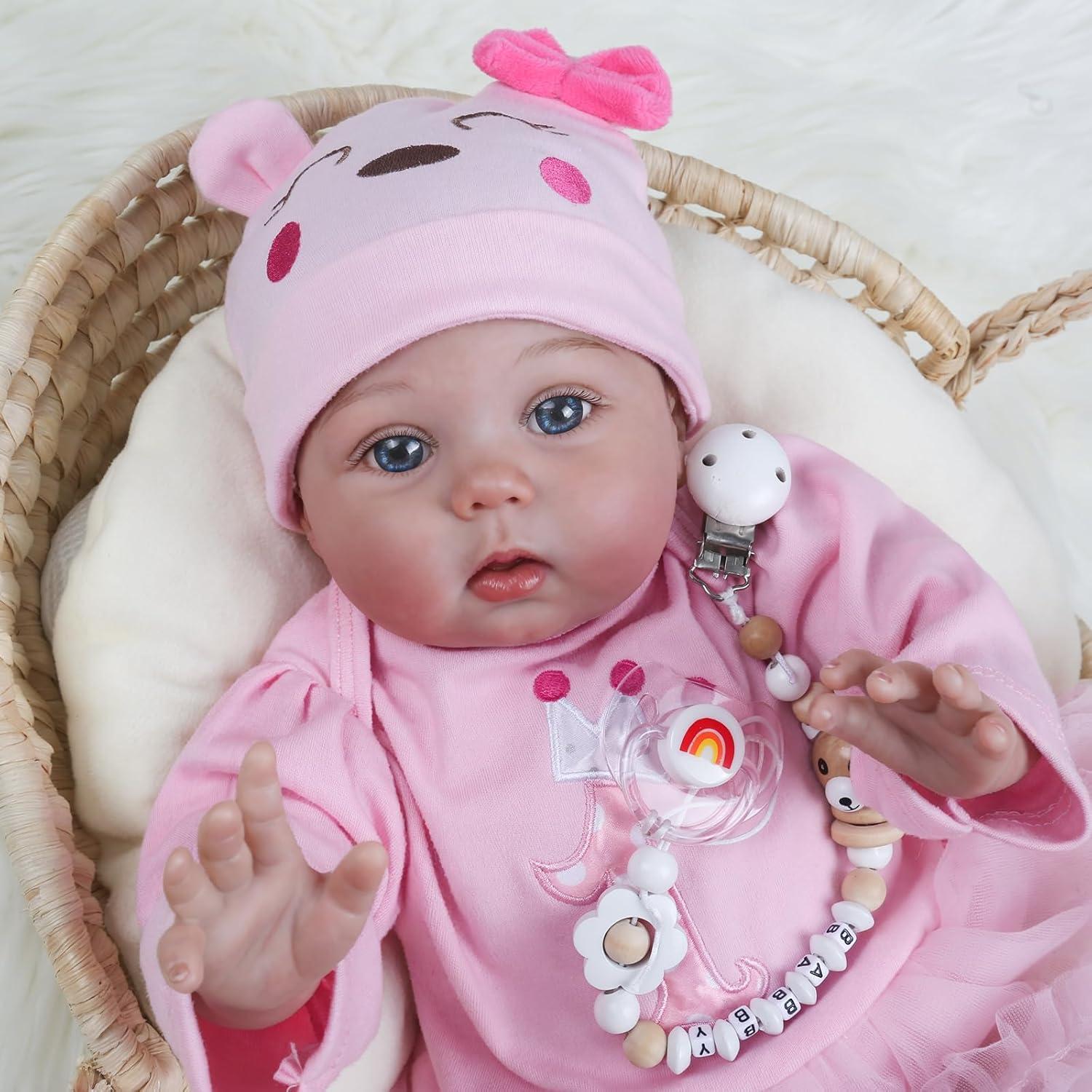 Muñeca Reborn Realista CHAREX Lucy 55.88 cm con Accesorios