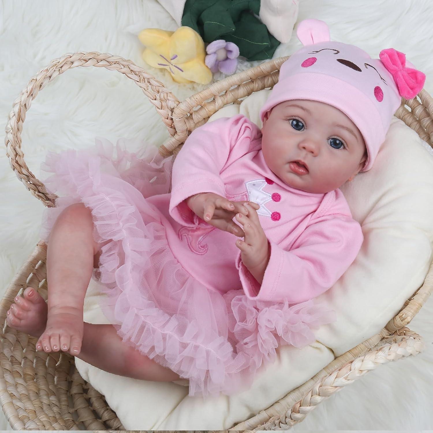 Muñeca Reborn Realista CHAREX Lucy 55.88 cm con Accesorios