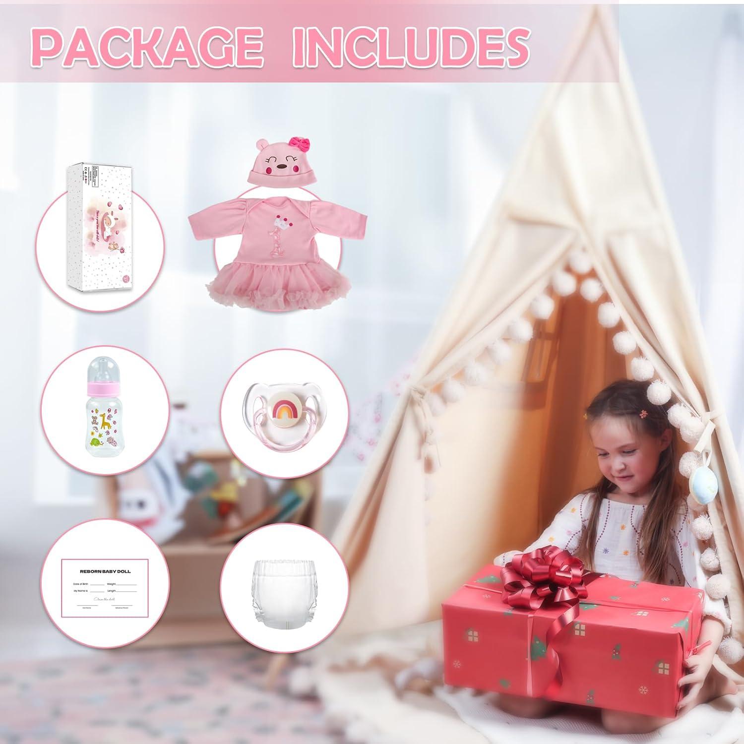 Muñeca Reborn Realista CHAREX Lucy 55.88 cm con Accesorios