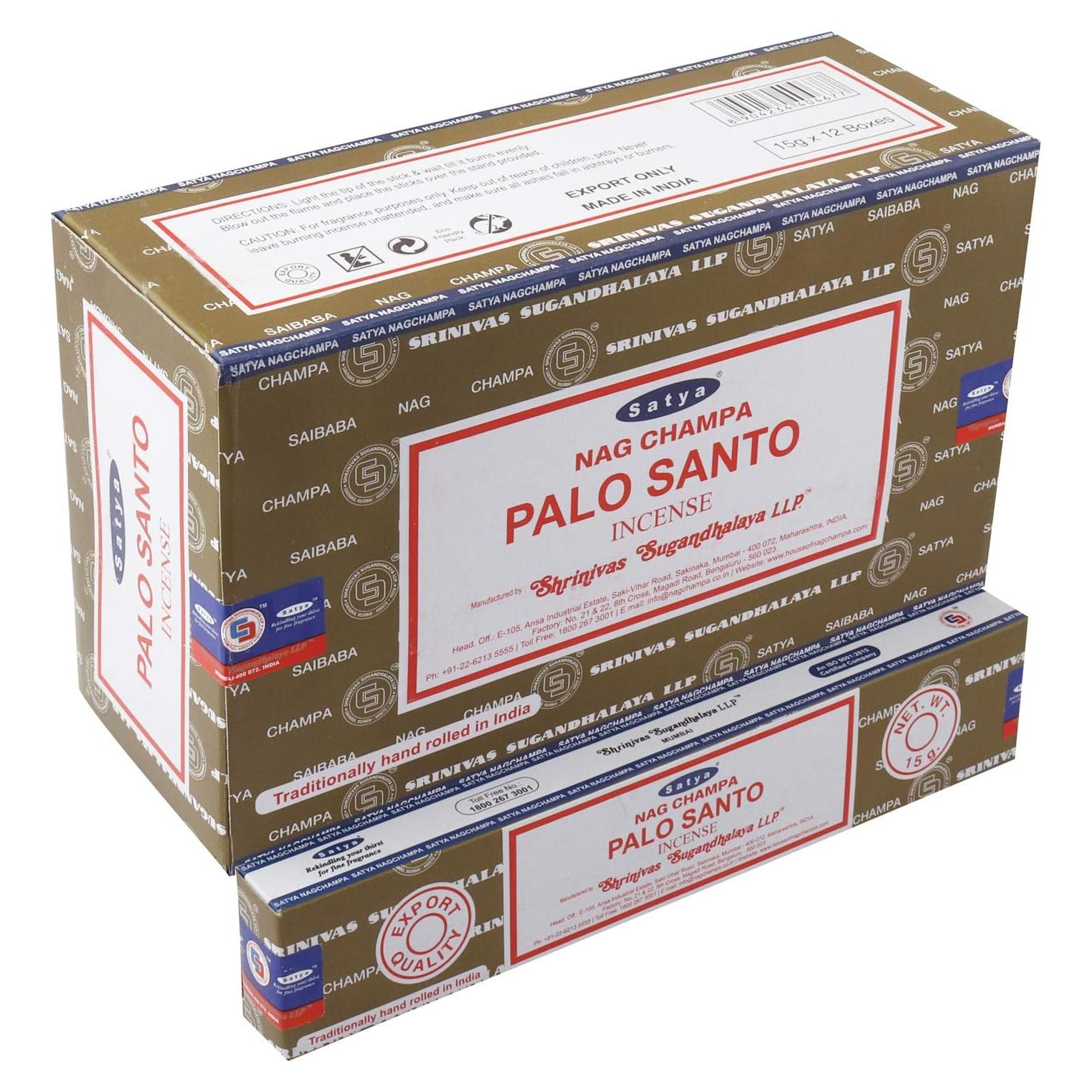 Incienso de Palo Santo Satya Nag Champa - 12 Varitas 180g