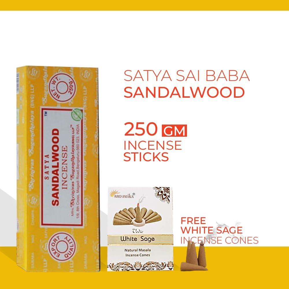 Varitas de Incienso ARO VATIKA Sándalo 250g + Conos Salvia