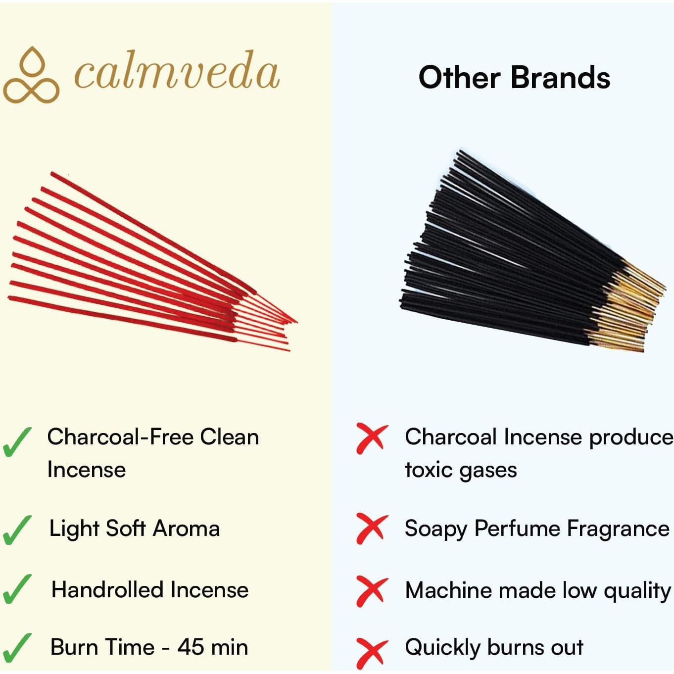 Incienso Natural Calmveda Rosa Sándalo 45 Varitas 20.32 cm