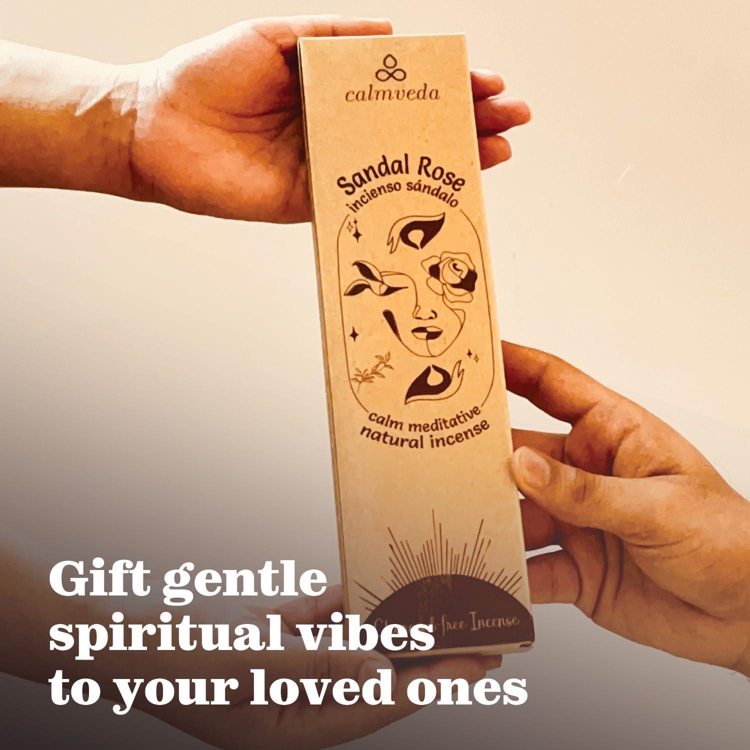 Incienso Natural Calmveda Rosa Sándalo 45 Varitas 20.32 cm