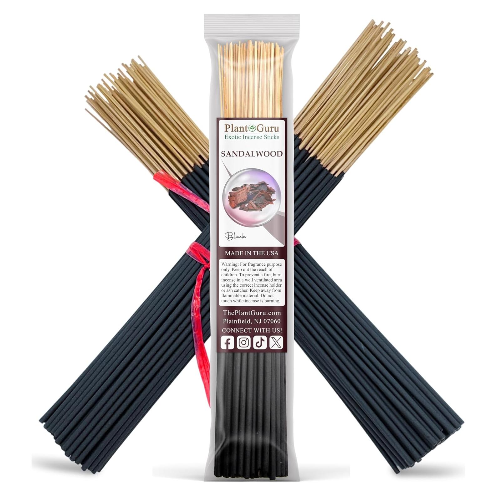 Incienso de Sándalo Negro Plant Guru - 100 Varitas 28 cm