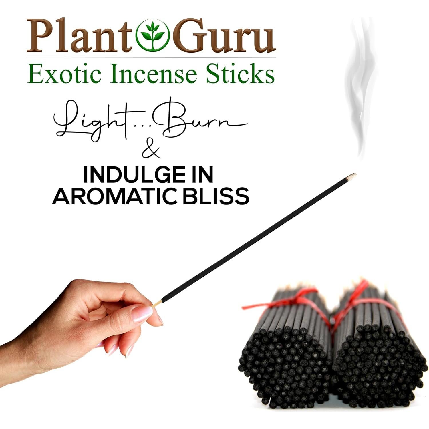 Incienso de Sándalo Negro Plant Guru - 100 Varitas 28 cm
